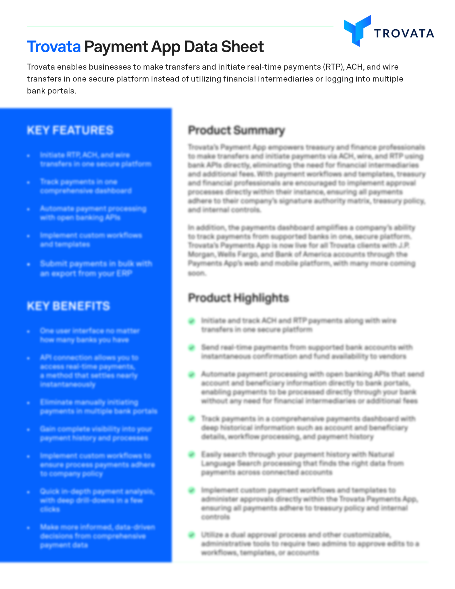 payments app data sheet