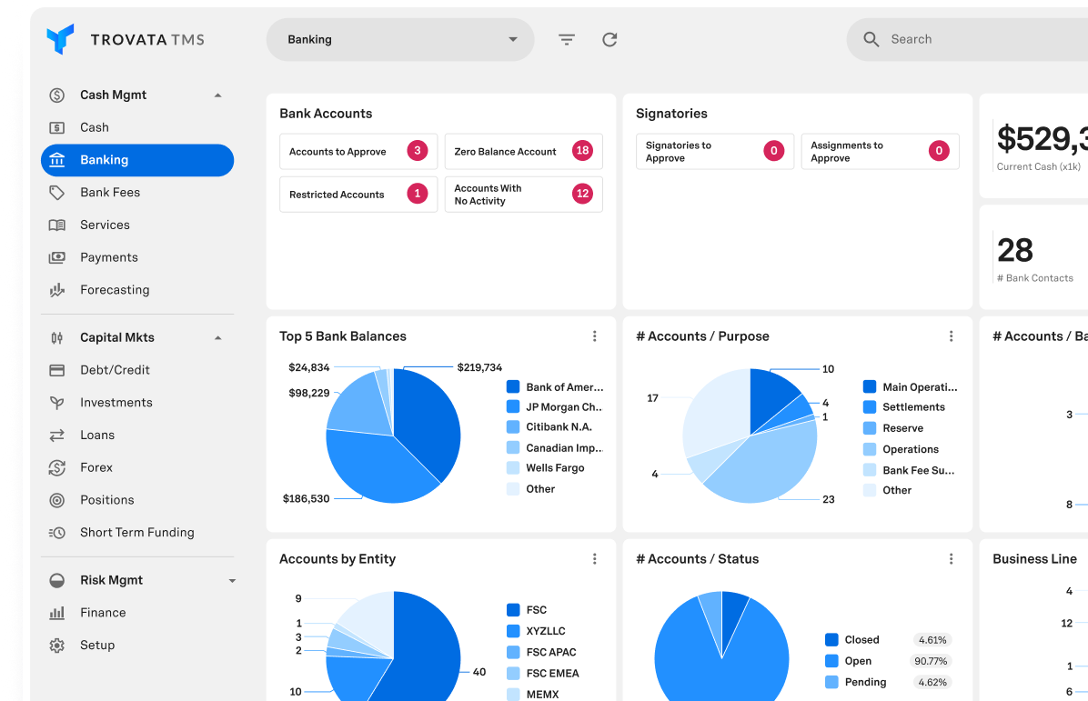 bank relationship mgmt screen